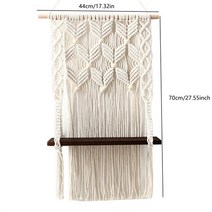 건조기선반 펜트리 세탁기선반 고릴라렉 손으로 만든 Macrame 태피스트리 벽 교수형 선반 보헤미안 나무 짠, 한개옵션1, 01 Pattern A
