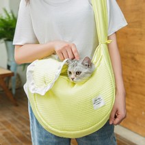 캐리어 이동장 강아지 고양이 슬링백 이동가방 반려견 반려동물 산책가방 고양이, 형광노랑