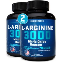 BASIC GREENS 베이직그린 엘아르기닌 L-Arginine 3150mg 90정 2개