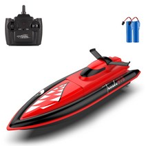 GoolRC 808 25km/h 2.4GHz 고속 방수 RC 보트, 레드+배터리 2개