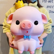 천사꽃돼지 돼지저금통 귀여운 아이디어 캐릭터 초대형 저금통, 스마일-14cm