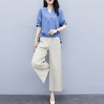 린넨 상하의세트 마 여름 개량 여자 퓨전 원피스 삼베 소재 생활한복 면 여성