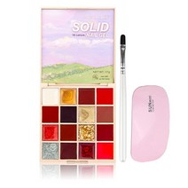 RoseFlower 솔리드 젤 매니큐어 플레이트 키트 16가지 색상 레드 로즈 골드 페스티벌 네일 크림 폴리쉬 팔레트 푸딩 유화 부드러운 휴대용 진흙 흐르지 않는 브러시 포함 US, #1