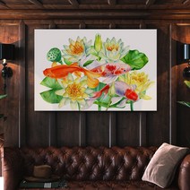 아란아트 연꽃 잉어액자 생기그림 합격운 서재 공부방 인테리어벽꾸미기, 13 황금연꽃과 잉어