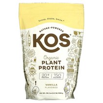 코스 KOS 유기농 식물 단백질 바닐라맛 1 036g(2.3lb), 4개