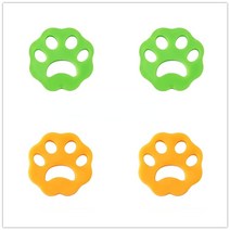 4pcs 고양이 개 모피 머리 제거제 세탁기 머리 제거제 애완 동물 털 보풀 제거 방법, 2주황색 2녹색