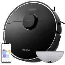 Dreametech 듀얼 라인 LiDAR 내비게이션 3D 장애물 회피 4000Pa 흡입 다단계 매핑 Alexa/App과 호환 가능 애완 동물 털 카펫 딱딱한 바닥에 이상적인 L10, Black