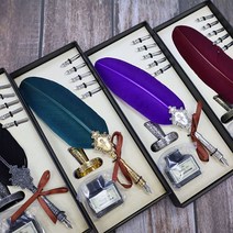 캘리그라피 만년필 깃털펜 세트 딥펜 깃펜, 기본, 15.깃털펜 레드(FP3-7)