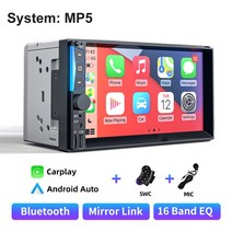 카 오디오 자동차 블루투스 플레이어 차량 2din 7inch 자동차 라디오 CarPlay 및 Android No Ram Rom MP5 M, 07 Carplay SW M