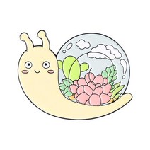 실험실 소모품 Shrubbery-동물 에나멜 핀 커스텀 고양이 여우 거북이 토끼 달팽이 식물 브로치 옷깃 배지, 한개옵션1, 12 snail 2