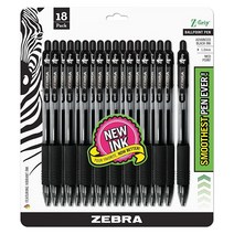 Zebra Pen Z 그립 접이식 볼펜 M 포인트 1.0mm 블랙 잉크 18피스 22218, 18 Count (Pack of 1)_Black