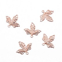 10pcs 선조 꽃 잎 포장 스크랩북에 대 한 금속 매력 DIY 쥬얼리 공예 랩 귀 액세서리, 06 25x23mmRoseGold10Pcs