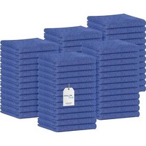 Avalon Towels 면 수건 (60개 팩) 벌크 30 5 x 5cm(12 12인치) 프리미엄 링 스펀 흡수성 부드러운 페이스 타월 체육관 호텔 및 스파 품질 재사용 가능한 핑, Pack of 60, Blue 2
