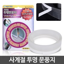 고시원 외풍 소음차단막 투명문풍지 2개 접착 옥탑방 틈새시공 출입문, 사계절투명문풍지