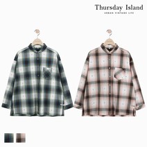 [Thursday Island] [Thursday Island]여성 라운드카라 비죠장식 루즈핏 체크셔츠(T172MBL131W)