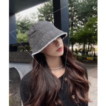 [올드미키] 그레이빈티지워싱 버킷햇 벙거지모자