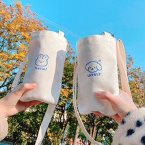 드링크백 캔버스 커피홀더 미니에코백 텀블러가방 주머니 에코컵홀더 휴대용컵홀더 컵홀더, 2에코드링크백-토끼