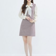 로엠 배색 리본 트위드 원피스 RMOWC49R130