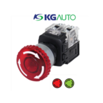 KG-AUTO 조광 비상정지용 푸쉬록턴 리셋스위치 22파이 KGEX-H4RD21 KGEX-H4RV21 알루미늄 돌출형, 적색