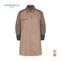 크로커다일레이디 스트라이프 배색 블라우스 CL9FBL702