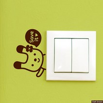 루디와 친구들 스위치 포인트 스티커 다크브라운 스위치 아트월 시트지 캐릭터 인테리어 벽지 원룸 홈데코 팬시