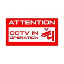 CCTV 스티커 방범용 경고 작동 중 빨간색 사인 보안 자동차 데칼, 3.GRAY - 18.4cm x 10cm