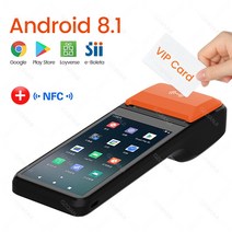 바케이블 스캐너 GZQIANJI-안드로이드 8.1 POS 블루투스 히트전사 프린터 영수증 휴대용 NFC 터미널 핸드 헬드 PDA 시점 시스템 올인원, [02] Add NFC, [01] 미국, Add NFC+미국