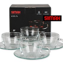 SIMAX 시맥스 피콜로 에스프레소잔세트(4인조) 커피잔 내열유리 녹차찬 허브티 유리잔세트, 4인조세트