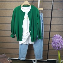 상상그이상 여성용 캐시미어 데일리 라운드 니트 가디건