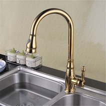 주방 오일 버블 풀 다우 분지 수도꼭지 단단한 황동 회전 아웃 스프레이 구즈넥 싱크 믹서 ta, [04] 금