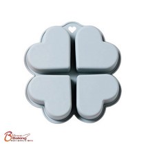 차칸쿡-실리콘하트몰드4구-26x24x4.5cm 블루, 단품