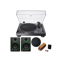 오디오 테크니카 AT-LP120XUSB-BK 턴테이블 및 Mackie 맥키 CR3 2개 3인치 스피커 번들 블랙
