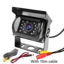 자동차 후방 카메라 1224v IR LED CCD 백업 주차 캠 야간 투시경 와이드 앵글 방수 트럭 버스용, with av 10m cable