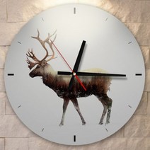 바보사랑 ik368 빈티지순록한마리 인테리어벽시계.꾸밈