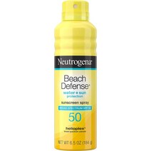 Neutrogena 비치 디펜스 선크림 스프레이 SPF 50 속건성 방수 자외선 차단 옥시벤존 프 184g 1개, 9개