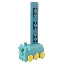 도미노 선물 동물 DIY 80pcs 블록 스태킹 도미노 기차 장난감 자동 빌딩 게임 사운드 라이트 소년, 04 Elephant