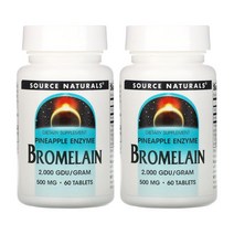 Source Naturals Bromelain 소스내추럴스 브로멜라인 2 000 GDU/g 500 mg 60정 2개