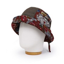 베이직엠 중년 여성 겨울모자 벙거지 꽃밭 패딩 뒷리본