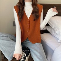 브이넥 니트 스웨터 조끼베스트 여성 겨울 가을 외 겹겹이 입기 작은 키 숏 민소매 나시 상의 스타일리쉬