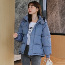 여성 웰론 후드집업 루즈핏 숏 패딩 점퍼 2R240
