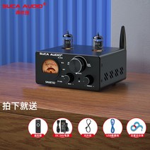 AIYIMA T9 소형 블루투스 진공관 파워 엠프 증폭기, SMART02 블랙 U 디스크 6K4 담관