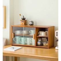 찻장 미니찬장 그릇장 식탁위수납장 미닫이 옛날 창살 미니 그릇장식장, C 블랙 55 2단