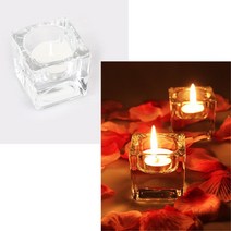 웨딩 티라이트 사각유리 캔들 홀더 5개 사랑고백 받침대 프로포즈