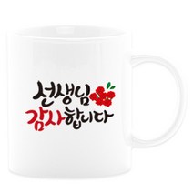 어버이날선물 캘리그라피 머그컵+카네이션 부모님선물 스승의날선물, 03_선생님감사
