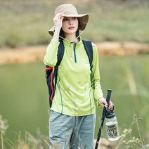 FANSYLI 여성 봄가을 아웃도어 소매 속건 티셔츠 통기성 자외선 차단 트레킹 등산복 스포츠 속건복 상의 W7J02