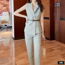 가바바 여성 투피스 자켓 장식이 멋스러운 스키니핏 민소매 정장 투피스 G50769