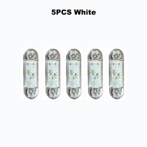 CARCTR9led 트럭 마커 사이드 플래시 스트로브 라이트 24V 경고 노란색 흰색 비상 턴 테일 바, 01 Strobe Version, 06 White 5PCS