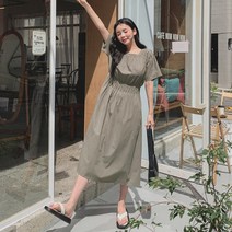 시크블랙 로마린 플리츠 핀턱 롱 원피스 허리스모크밴딩 데일리룩 캐주얼룩 꾸안꾸 플레어원피스 이지룩 무지원피스 데이트룩 이지룩 -OPS6696K17