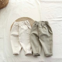 포켓 외출 가을 데일리 등원 유아 아동 주니어 면 스판 배기 반배기 바지