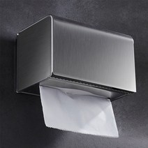 온통온유 미니 사각 스텐 핸드타올 케이스 키친타올 홀더 미용티슈 페이퍼타올 디스펜서, 유광스테인리스+볼트 스티커